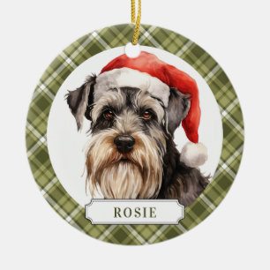 Standard Schnauzer Dog Ceramic Circle Ornament