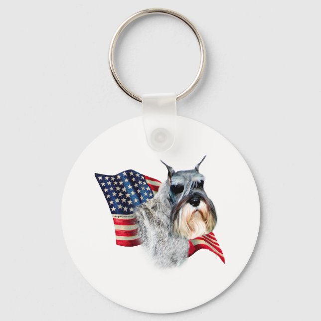Standard Schnauzer Flag Keychain (Front)