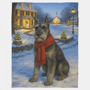 Standard Schnauzer Holiday Fleece Blanket