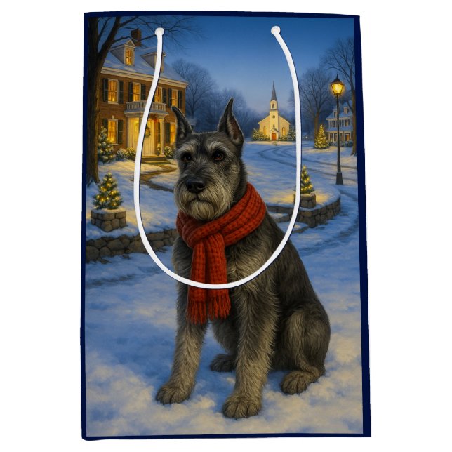 Standard Schnauzer Holiday  Medium Gift Bag (Front)