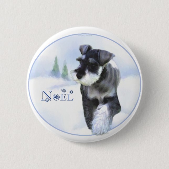 Standard Schnauzer Noel 2 Inch Round Button (Front)