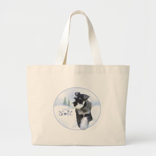 Standard Schnauzer Noel Large Tote Bag (Front)