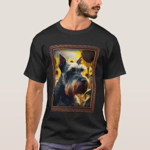 Standard Schnauzer Painting Sunflower Flower Mom W T-Shirt