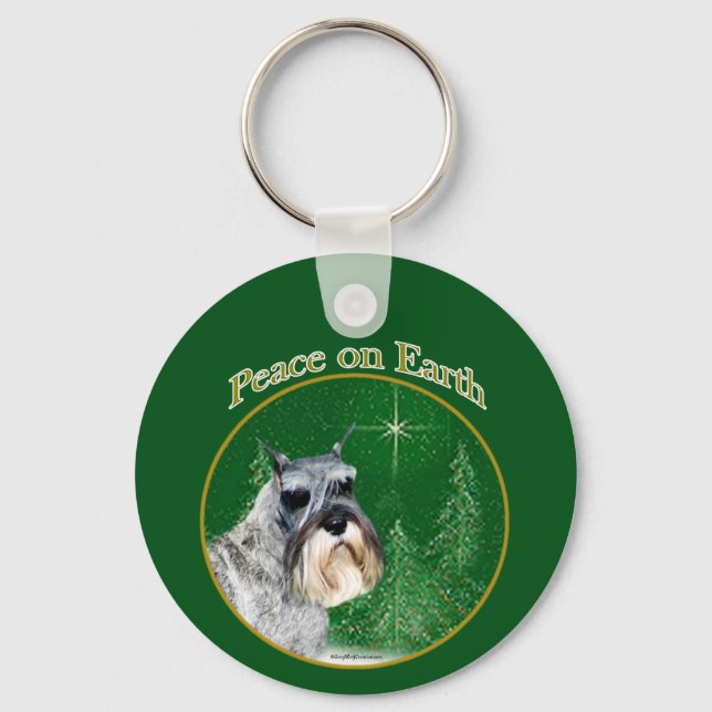 Standard Schnauzer Peace Keychain (Front)