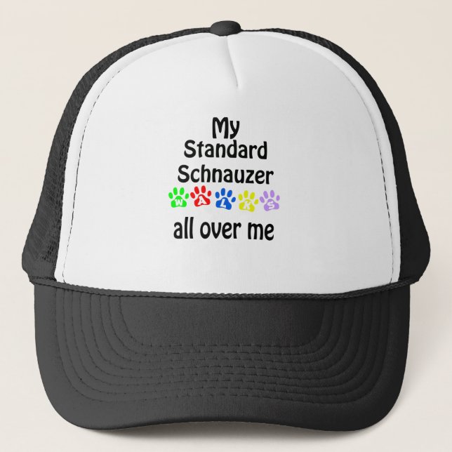 Standard Schnauzer Walks Design Trucker Hat (Front)