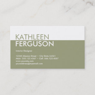 Standard two tone colour block green professional business card