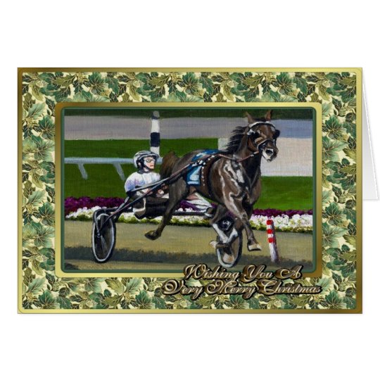 Standardbred Race Horse Blank Christmas Card