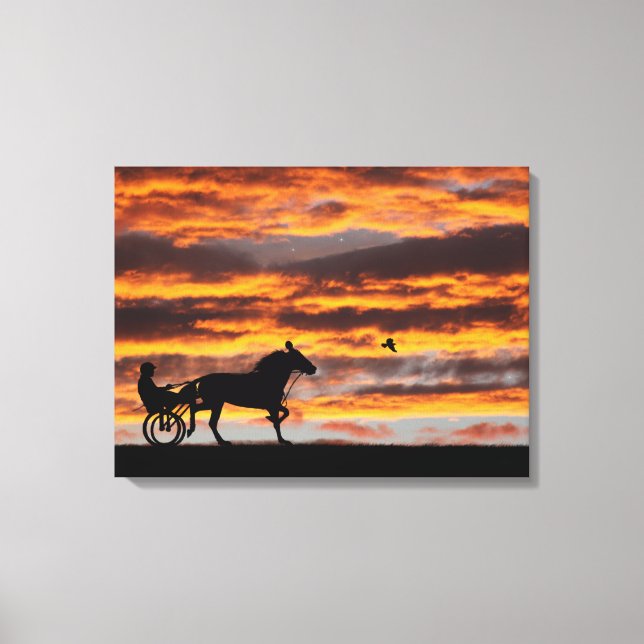 Standardbred Trotting Racehorse Canvas Print (Front)