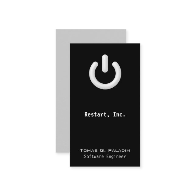 Standby (On / Off Button) Business Card (Front/Back In Situ)