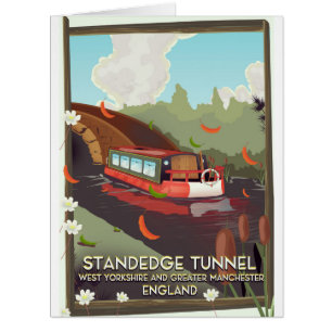 Standedge tunnel UK canal travel poster.