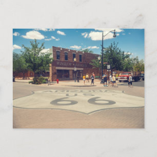 Standin' on a Corner in Winslow Arizona Postcard