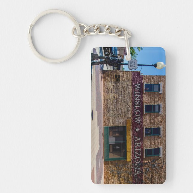 Standin' On The Corner in Winslow, AZ. Keychain (Front)