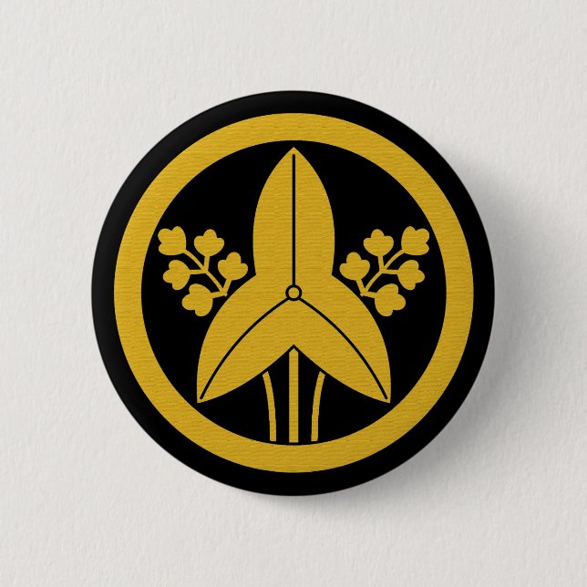 Standing arrowhead in circle 2 inch round button (Front)