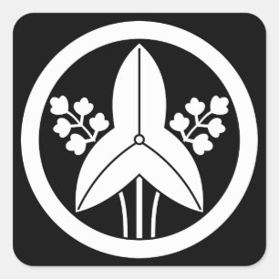 Standing arrowhead in circle square sticker