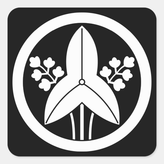 Standing arrowhead in circle square sticker (Front)