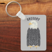Standing Bald Eagle Illustration Personalized