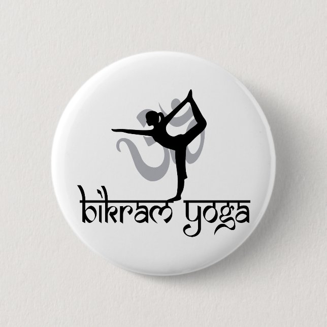 Standing Bow Pulling Pose Bikram Yoga 2 Inch Round Button (Front)