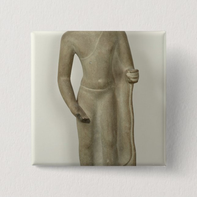 Standing Buddha 2 Inch Square Button (Front)