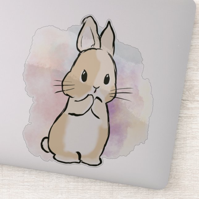 Standing bunny watercolor  (Detail)