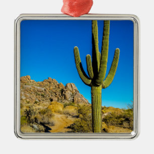 Standing Cactus Metal Ornament