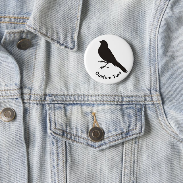 Standing Canary Bird 2 Inch Round Button (In Situ)