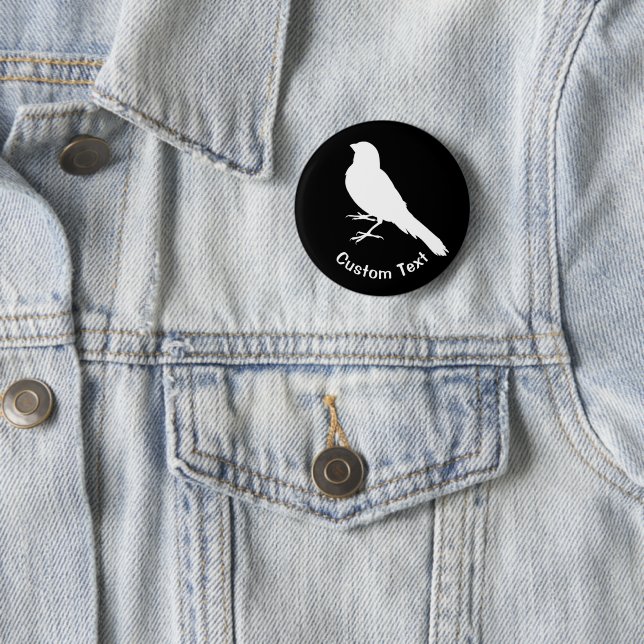 Standing Canary Bird 2 Inch Round Button (In Situ)