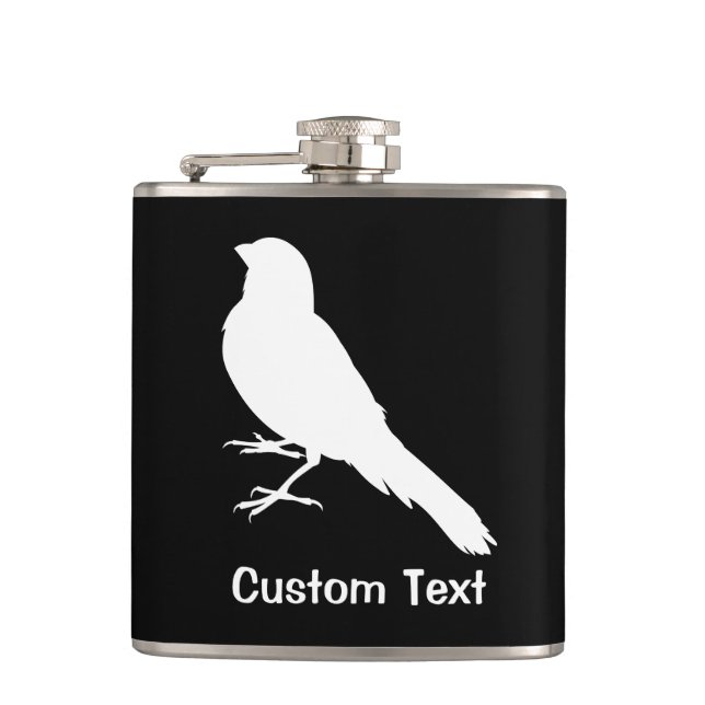 Standing Canary Bird Hip Flask (Front)
