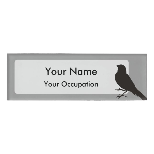 Standing Canary Bird Name Tag (Front)