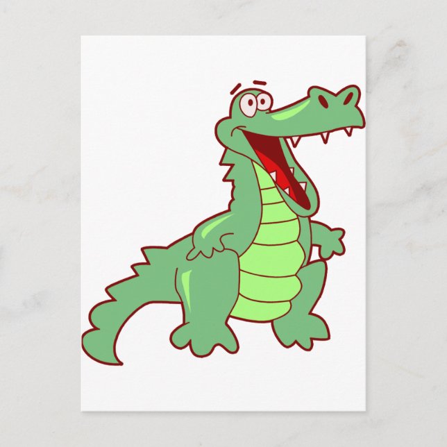 Standing Cartoon Alligator Postcard (Front)