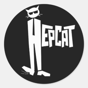 Standing Cat Classic Round Sticker