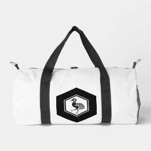Standing Crane in Tortoiseshell Duffle Bag