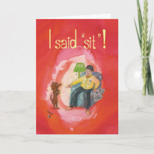 Standing Dachshund - Funny Get Well Greeting Card