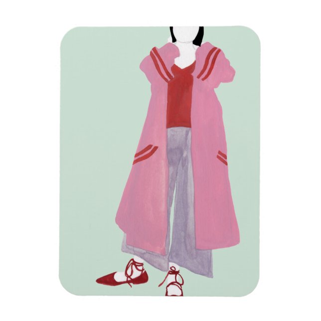 Standing Fashion Figure - Oversized Jacket Magnet (Vertical)