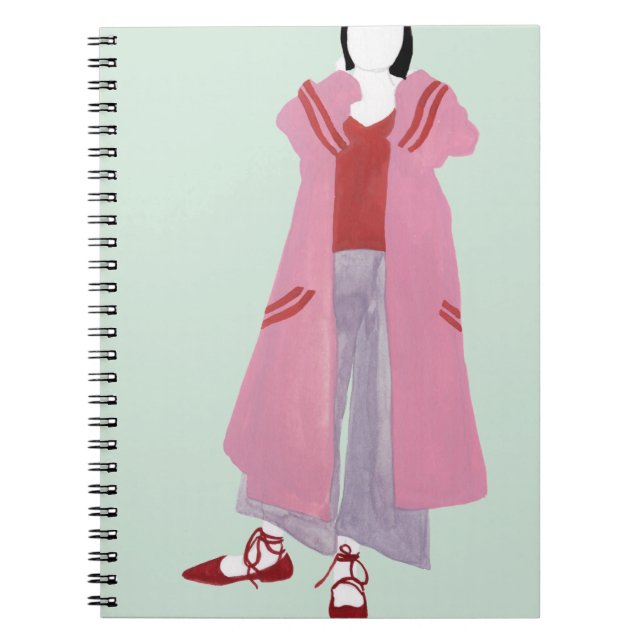 Standing Fashion Figure - Oversized Jacket Notebook (Front)
