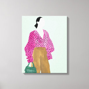 Standing Fashion Figure - Polka Dot Top Canvas Print