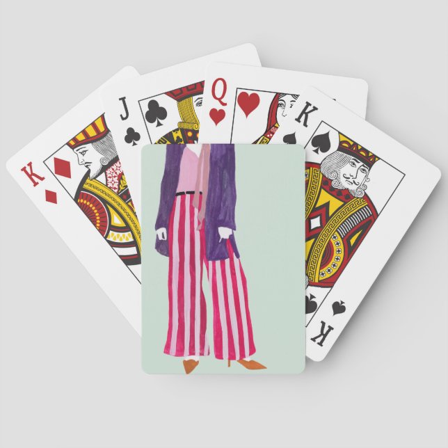 Standing Fashion Figure - Striped Pants Playing Cards (Back)