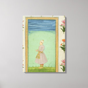 Standing figure of a boy with a jewelled dagger in canvas print