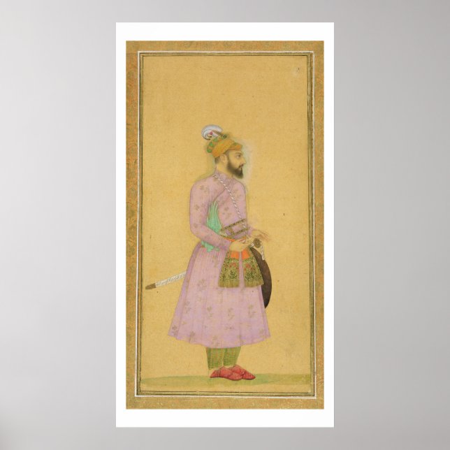 Standing figure of a Mughal prince, from the Small Poster (Front)