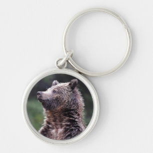 Standing Grizzly Bear Keychain