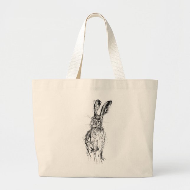 Standing Hare Large Tote Bag (Front)