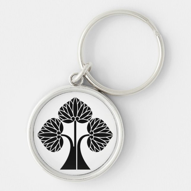Standing hollyhocks divided into right keychain (Front)