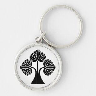Standing hollyhocks keychain