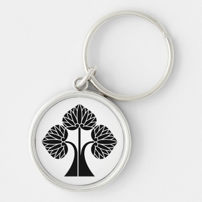 Standing hollyhocks keychain (Front)
