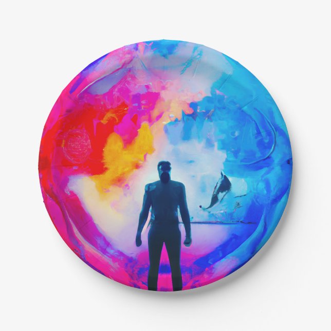 Standing in Colours Paper Plate (Front)