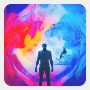 Standing in Colours Square Sticker