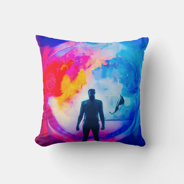 Standing in Colours Throw Pillow (Front)