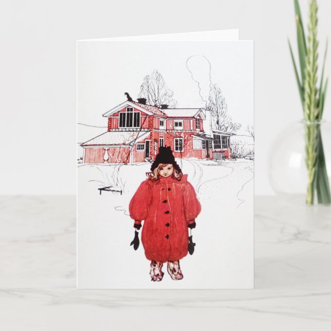 Standing in Winter Snow Holiday Card (Front)
