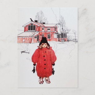 Standing in Winter Snow Postcard