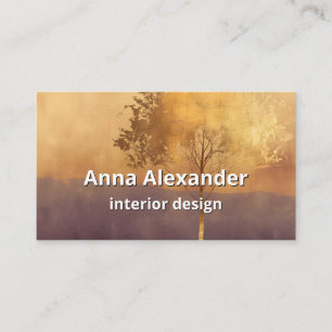 Standing Light Tree Minimal Design Business Card