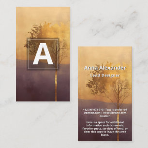 Standing Light Tree Minimal Design Business Card